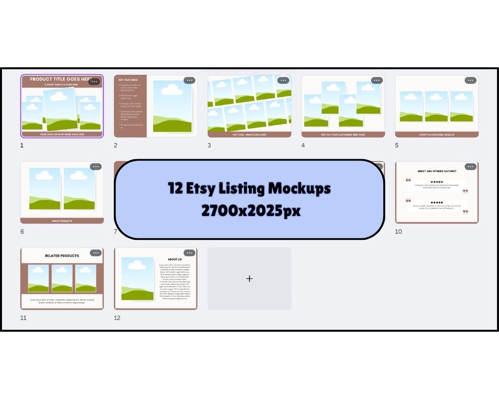 1000+ Etsy Listing Mockup Templates | Canva Editable | MRR & PLR Included