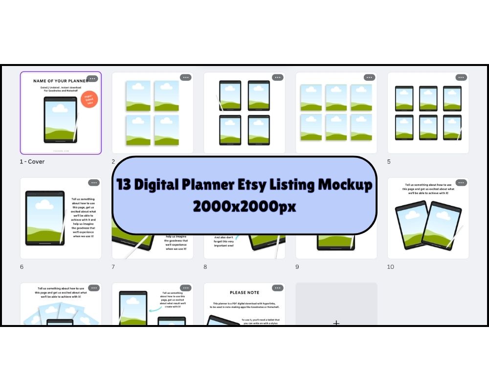 1000+ Etsy Listing Mockup Templates | Canva Editable | MRR & PLR Included