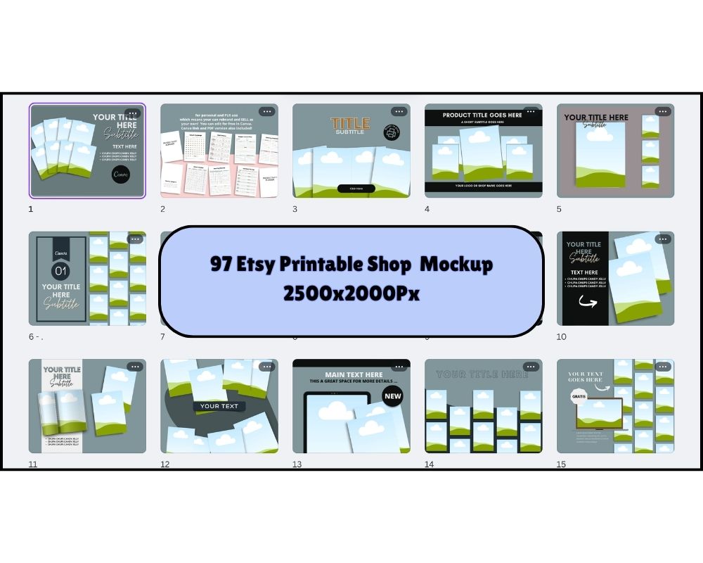 1000+ Etsy Listing Mockup Templates | Canva Editable | MRR & PLR Included