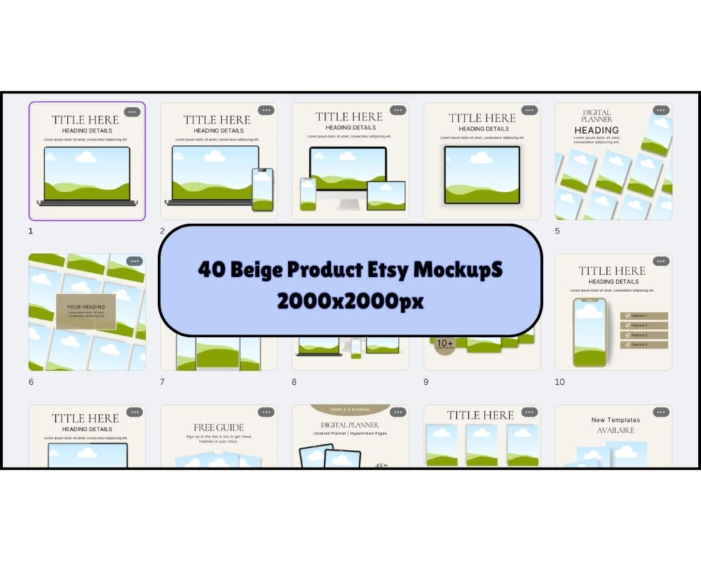 1000+ Etsy Listing Mockup Templates | Canva Editable | MRR & PLR Included